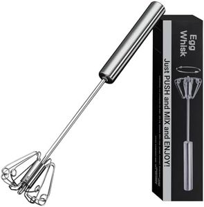 JLiup Egg Whisk,2025 Upgraded Stainless Steel Semi Automatic Whisk,Hand Wisk Egg Beater Easy to Use for Making Cream, Blending, Whisking, Beating & Stirring (12 Inch)