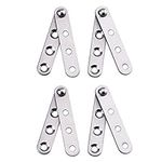 4 Piece Stainless Steel 360 Degree Rotating Concealed Hinges, Door Pivot Hinges Stainless Steel Drawer Window Door Fittings for Door Cabinets Cabinet (Small)