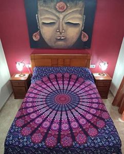 Craftozone Tapisserie Cadeau Tapisseries Hippie Mandala Bohème Psychédélique Complexe Indien Tenture murale Literie Couvre-lit