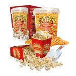 U.S.A Popping Corn Top Grade - Boxed 1ltr Tub American Popcorn Kernels + 12 Popcorn Cartons + Popcorn Serving Scoop - The ideal Complimentary Gift with any Popcorn Maker