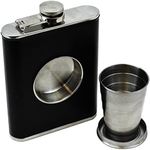 Fairly Odd Novelties Shot Flask - 8oz Hip Flask With Built In Collapsible Shot Glass.