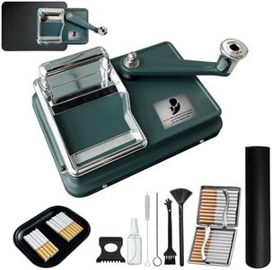 VOXORA Manual Cigarette Rolling Machine – Makes 8mm Diameter Cigarettes,Cigarette Machines with Lever Action, Manual Tobacco Rolling Machine with Case, Tobacco Tray & Cleaning Kit (Green)