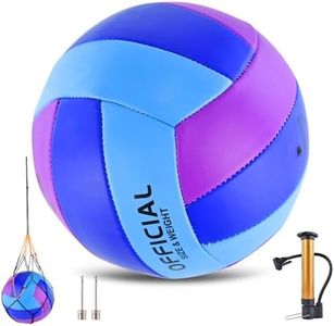 ELKCIP Volleyballs Official Size 5, Soft Bulk Recreational Volley Balls with Pump and Net Bag for Indoor Outdoor Beach Pool Water Sand Game Training Match Gift for Beginner Women, Purple Blue