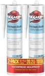 Kraken Bond Premium Kitchen and Bathroom Silicone Caulk Clear - (2x10.1 fl.oz) RTV Clear Silicone Sealant Waterproof for Kitchen, Bathroom, Shower, Sink, Anti Shrink 100% Silicone Caulking | 2 Pack