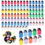 100pcs Mini Resin Cowboy Ducks with Sunglasses, Colorful Miniature Resin Ducks Tiny Duck Figures for Craft Garden Landscape Home Decorations (10 Colors)