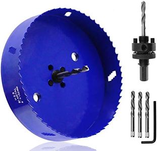 Seimneire 6 Inch Hole Saw with Heavy Duty Arbor, 1.2 Inch Cutting Depth HSS Bi-Metal Hole Drilling Cutter for Smoothly Cutting in Wood Cornhole Boards Plastic Drywall & Thin Metal