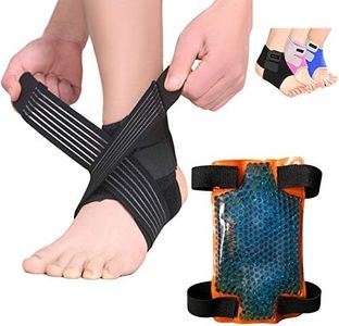 BodyMoves Kid's Ankle Brace Support Plus Hot and Cold Ice Pack (Sporty Black, Small for Little Kids (US 12-3))