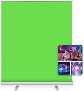 Green Screen, Portable Green Chromakey Background for Photo Background Video Studio, Wrinkle Resistant Green Screen Background with Pull-Up Safety Aluminium Base (43.3''/110cm)
