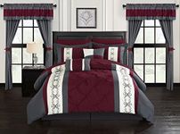 Chic Home 20 Piece Comforter Set, Polyester, Red, Queen