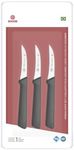 Mundial SC0541-3 3-Inch Peeling/Tourne Paring Knife Collection, Set of 3, Black