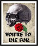 Roxbury Row Skull Bathroom Decor | Romantic Skull Decor | Dark Lover Skull Gifts for Couples | Skeleton Wall Art, Goth Bathroom Decor | Halloween Bathroom Decor (8x10 Unframed)