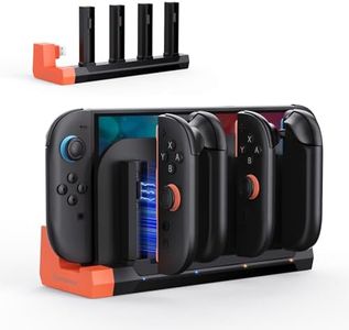 Transnovo Switch 2 Controller Charger - Plug-in Dual-Direction Magnetic Charging Dock for Nintendo Switch 2 Joycons, Accessories 4-in-1 Fast Charger Station with Charging Indicator, Black