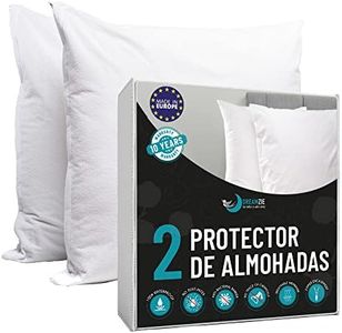 Dreamzie - Juego de 2 Fundas de Almohada Impermeables - para Cojines 50 x 70 cm - Funda Exterior de Algodón Oeko-Tex® - Protectores de Almohada Transpirable, Hipoalergénica - Garantía 10 años