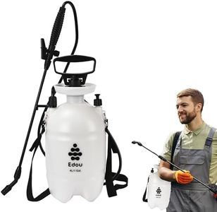 EDOU Direct Pump Pressure Sprayer - Pressurized Lawn and Garden Water Spray Bottle with Adjustable Nozzle - Portable and Handheld Sprayer - Translucent Bottle for Water Level Control