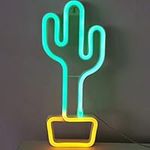 1pc Cactus Neon Light Green Desk La