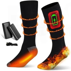 Heated Socks, Rechargeable Electric Socks with 3 Heat Settings, 8 Hours Heating time Winter Foot Warmers with Large Capacity Batteries for Men/Women
