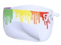 Andrew Christian Pride Drip Bikini, White, Small, White, S