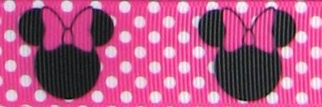 3yd 1" Disney Minnie Mouse Head Grosgrain Ribbon