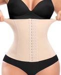 Werkiss Waist Trainer for Women Corset Shapewear Tummy Control Body Shaper Slimming Girdle Band Steel Boned Waist Cincher Underwear(#2 Beige, L)