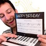 Interactive Music Birthday Card - Playable Musical Birthday Cards for Men, Unique Gift for Guitar Players, Drummers & Pianist, Musician Friends & Son, Musical Instrument Touch to Play (Piano)