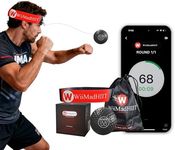 WiiMad Boxing Reflex Ball – Elite-Endorsed Reaction Trainer | App-Connected Punch Counter | Fun Fitness for All Ages | Design for All Levels | Ideal Gift for Home Workouts | Black