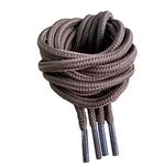 140cm / 55" long Brown round Strong Heavy Duty Hard Wearing Boot Laces Durable for Steel Toe Cap work Boots, Walking Hiking Boots, Shoe laces