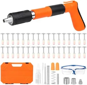 Concrete Nail Gun Kit with 200pcs Nails, 5 Speed Adjustable Manual Steel Nail Gun for Concrete, Cement Red Brick Wall Anchor Wire Slotting, Portable Nailer Gun Wall Fastening Tool