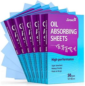 Premium Oil Absorbing Sheets for Face - 6 pack (300 sheets) - Makeup Friendly Oil Blotting Sheets for Face - Blotting Papers for Face with Oily Skin