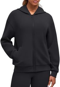 G4Free Women's Zip UP Jackets Casual Hoodies Classic Fit Athletic Workout Sweatshirts with Pockets Modal Soft (Black,XXL)