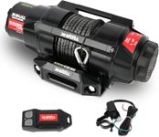 X-BULL 5000lbs Electric Winch - 12V DC Power Waterproof IP68 Wireless & Wired Remote for ATV/UTV,Boat Trailer Synthetic Rope with Hawse Fairlead