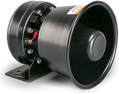 BooYu 200 Watt High-Performance PA Siren Horn Speaker [Black Steel] [8 Ohms] [125-135 dB] [IP66 Waterproof] [Compatible with 100-200 Watt Siren] for Police Car, Ambulance, Fire, Engineer Vehicles
