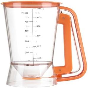 GAGAQI Pancake Batter Dispenser 5 Cup with Sturdy Handle,Batter Separator for Pancakes, Cupcake, Waffle, Muffin Mix, Cake & Crepe Batter pitcher with Squeeze Handle Baking Tools-Orange