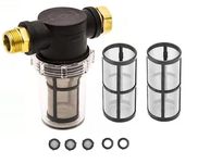 3/4" Garden Hose Filter for Pressure Washer Inlet Water with Extra 2Pcs 100 Mesh Screen