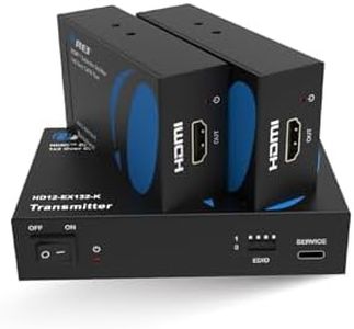 OREI 1X2 HDMI Extender Splitter Over Single CAT6/7 Cable Uncompressed 1080P with IR Remote EDID - Up to 132 Ft - Loop Out - Low Latency - 1 Input 2 Output 2 Channel Transmission