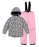 LUCKYLUAN Girls 2 Piece Ski Snowsuit Waterproof Hooded Warm Ski Jackets and Snow Pants Ski Suit