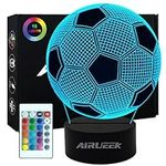 Soccer Light for Kids,3D Illusion Soccer Lamp,Soccer Night Light 16 Colors Changing with Remote Control Soccer Decor Room,Soccer Gifts for Boys Sports Fan Children Girls Christmas Birthday