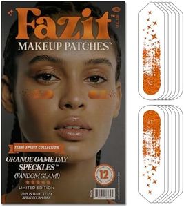 Fazit Orange Game Day Speckles - Sports Makeup Patches – Waterproof & Sweat-Proof Team Spirit Face Stickers for Sports Events, Cheer, and Tailgates – Easy Peel & Apply Face Decals for Fans (12 Pack)