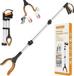 REWKCY 43-Inch/109cm Extra Long Grabber Tool, Reacher Grabber with 2 Magnets+360° Rotating Jaw,Reacher Grabber for Seniors