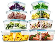 Kichly 16pcs Glass Food Storage Containers with Airtight Lids, BPA Free and FDA Approved, 8 Lids and 8 Containers for Meal Prep, Pantry Organizers, Freezer to Oven Safe, Food Savers