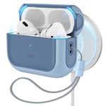 ESR for AirPods Pro 2 Case, MagSafe Charging, for Airpods Pro 2nd Generation/1st Gen (2023/2022/2019), Hybrid Drop Protection, HaloLock Orbit Hybrid Case for Apple Airpod Pro 2 with Lanyard, Blue