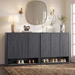 SICOTAS Shoe Cabinet 94.4" Wide Freestanding Hidden Shoe Storage Cabinet with 6 Doors & 8 Adjustable Shelves Tall Modern Shoes Rack Organizer Cabinets Storage for Entryway Hallway Living Room Entrance