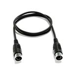 ExcelValley - MIDI Extension Audio Cable - 5 Pin DIN - Male to Male/Female [Male to Male | 100 cm - 39.37"]