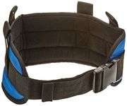 Sammons Preston Padded Gait Belt with Handles, 5.5" Wide Transfer Belt with 4 Loops & Quick Release Buckle, Handled Limited Mobility Aid Belt for Patient Care, Blue, Small Belt Fits 24"-30" Waist