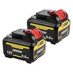 AMICROSS 12V Battery Replacement for Dewalt 12V Battery 6.0Ah, Compatible with DCB120 DCB126 DCB123 DCB127 DCB124 12 Volt Max Tools DCS312B DCD701B DCL077B & Chargers DCB105 DCB112 DCB115 2-Pack