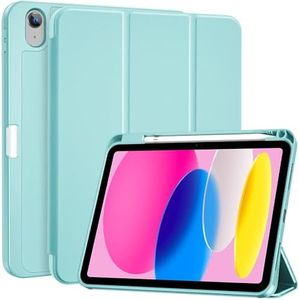 ProCase for iPad (A16) 11th Generation 11 Inch 2025/ iPad 10th Generation 10.9 Inch 2022 Case with Pencil Holder, Hybrid Cover with Soft TPU Back, Supports Touch ID, Auto Wake/Sleep -Mintblue