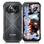 DOOGEE S Cyber Rugged Smartphone Android 14, 10800mAh & 20GB+256GB(1TB), 50MP AI Cameras, 6.58''FHD+ 2.4K IPS, Octa-Core, IP68/69K Waterproof, Dual SIM / 5G WIFI/Face ID/Fingerprint/NFC, Silver