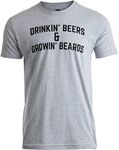 Drinkin' Beers & Growing Beards | Funny Drinking Buddies Beer Games Party T-Shirt-(Adult,L) Sport Grey