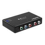 Component to HDMI Converter, Portta YPbPr Component RGB + R/L Audio to HDMI Converter v1.3 Support 1080P 24bit 2 Channel Audio LPCM for HDTV PS3 PS4 HDVD Player Wii XBOX and More