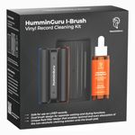 HumminGuru I-Brush Vinyl Record Cleaning Kit, Anti-Static Vinyl Record Cleaner Kit with Dual Velvet Pads Vinyl Record Brush + Alcohol-Free Record Cleaning Solution + LP Brush Holder (Orange: I-Brush)