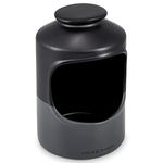 Cole & Mason Strethall Black/Grey Salt Pig, Kitchen Organisation, Seasoning Storage Pot/Salt Cellar, Ceramic, (H) 163 mm x (D) 110 mm, Salt Not Included